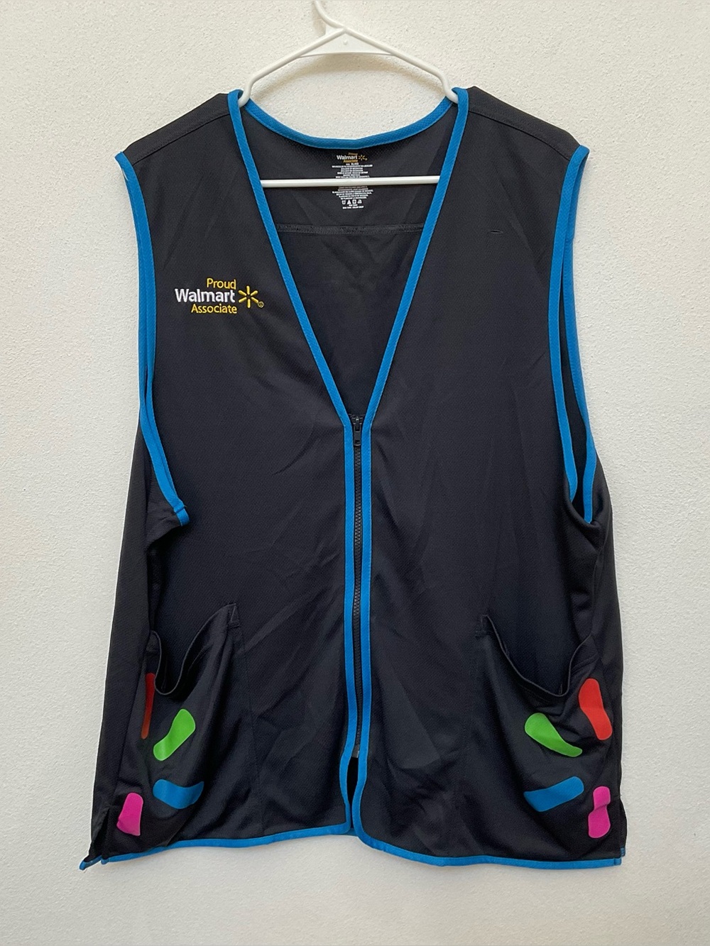 Walmart Associate Vest Costume Uniform Size XL Navy Blue Pockets